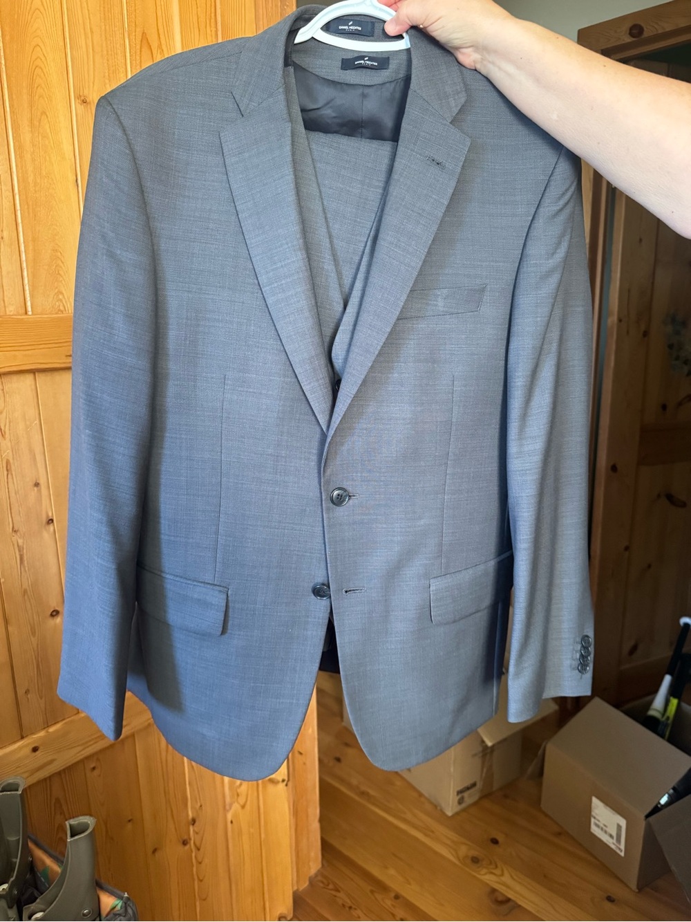 Daniel Hechter Gray Classic Two-Button Blazer